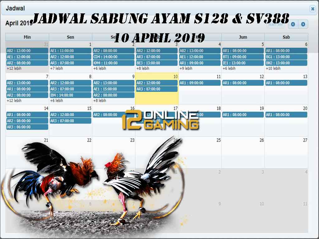 Jadwal Sabung Ayam S128 Dan SV388 10 April 2019