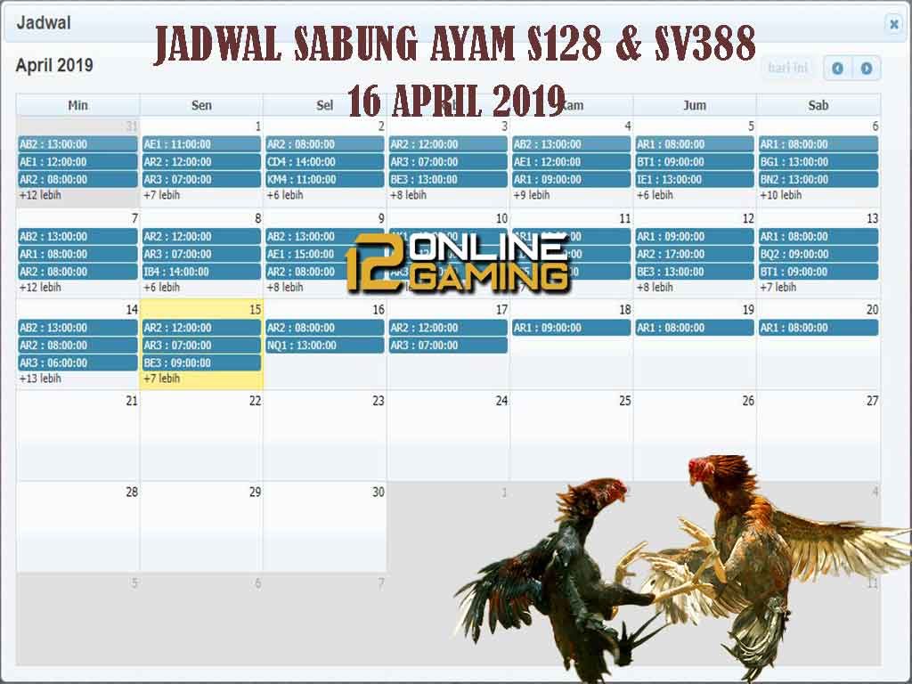 Jadwal Sabung Ayam S128 Dan SV388 16 April 2019