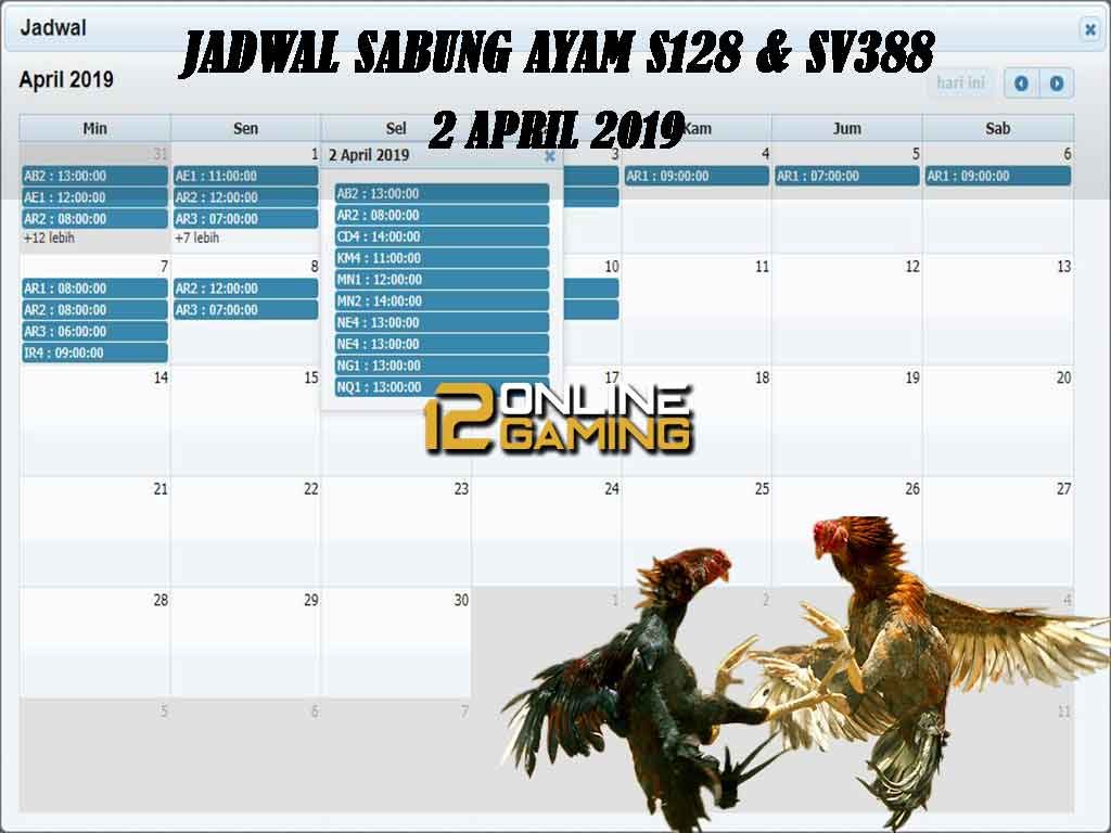 Jadwal Sabung Ayam S128 Dan SV388 2 April 2019