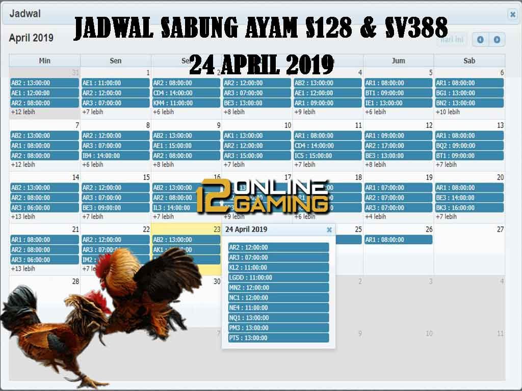 Jadwal Sabung Ayam S128 Dan SV388 24 April 2019
