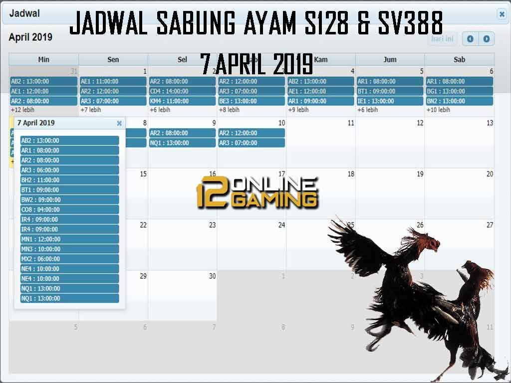 Jadwal Sabung Ayam S128 Dan SV388 7 April 2019