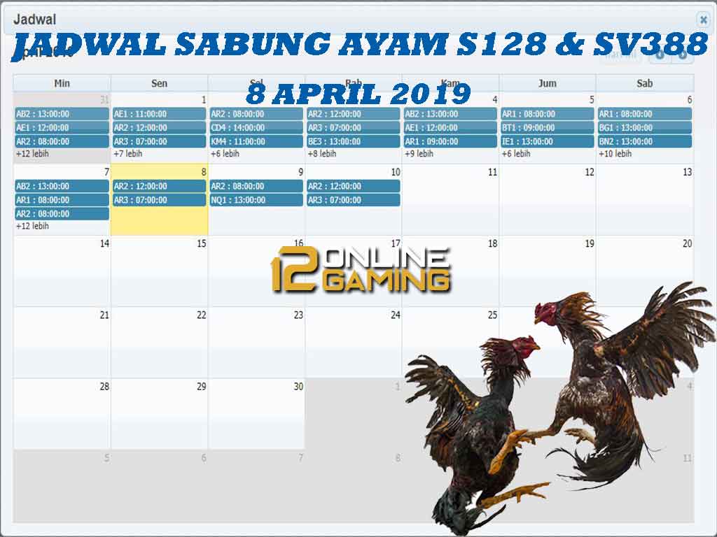 Jadwal Sabung Ayam S128 Dan SV388 8 April 2019