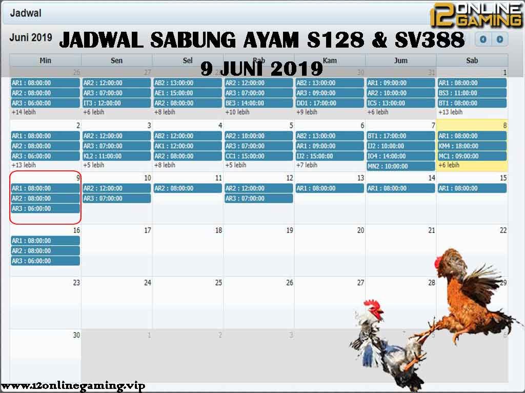 Jadwal Sabung Ayam S128 Dan SV388 9 Juni 2019