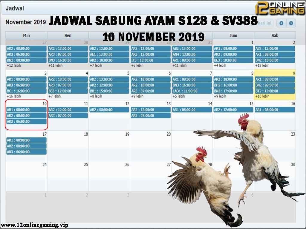 Jadwal Sabung Ayam S128 Dan SV388 10 November 2019